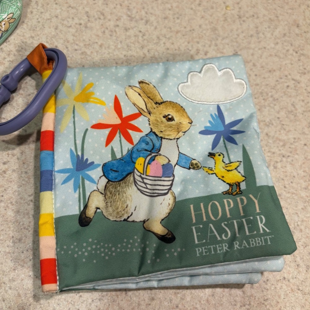 Peter Rabbit Hoppy Easter Soft Cloth Baby Book Stroller Toy Beatrix Potter Blue